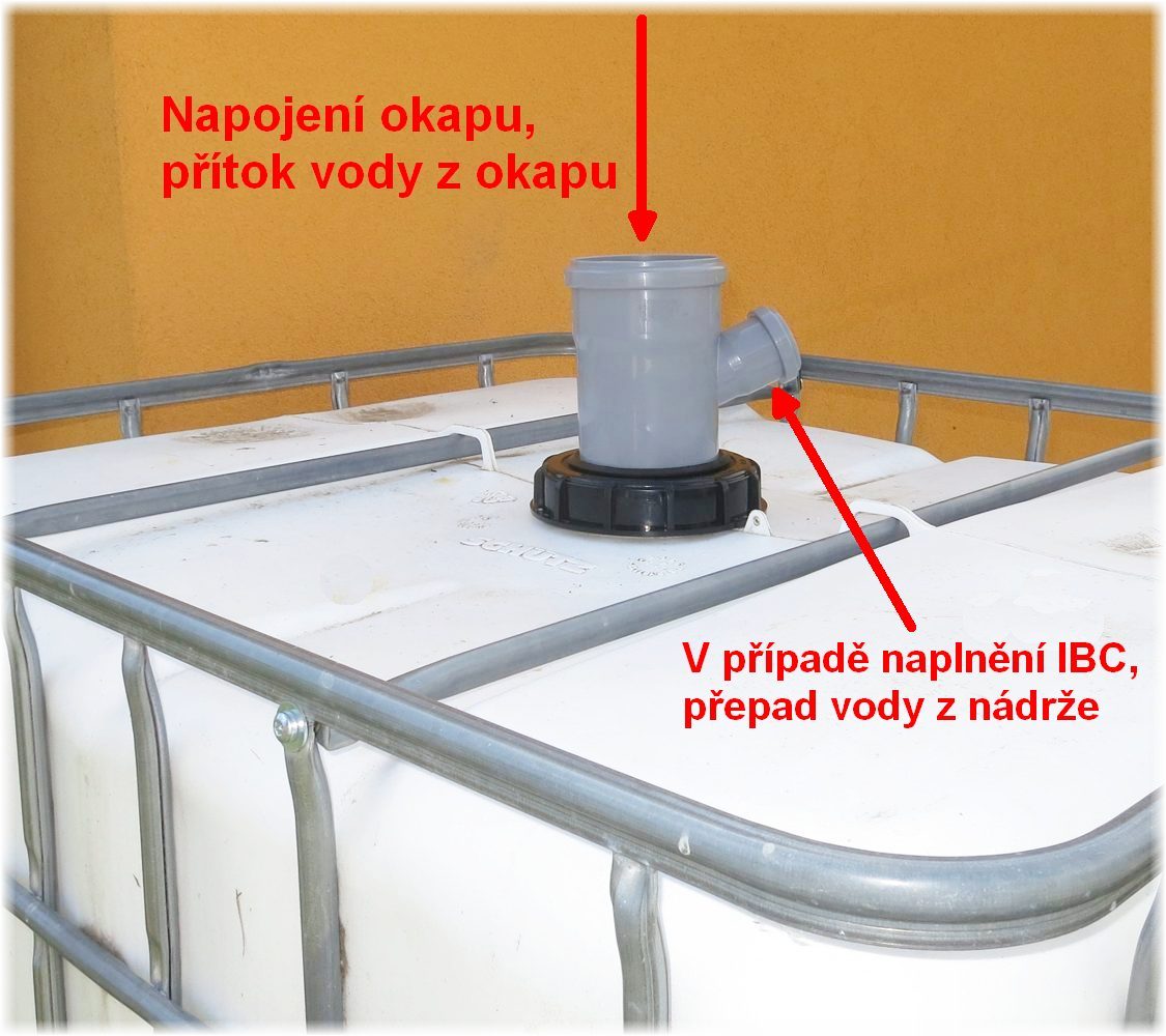 Napojení nádrže IBC na svod přepad 50mm