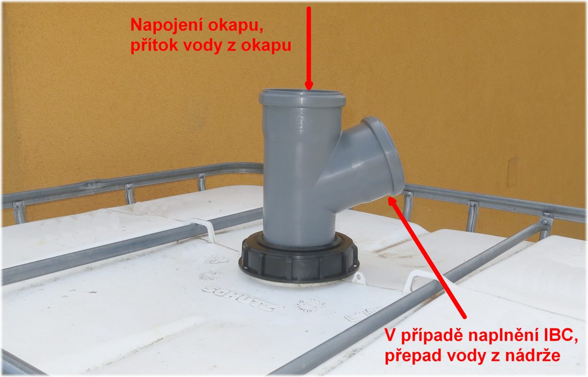 Pripojení nádrže k okapu IBC