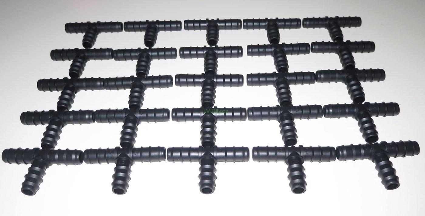 Příslušenství pro kapkovou závlahu, T-kus pro 16mm - 25ks