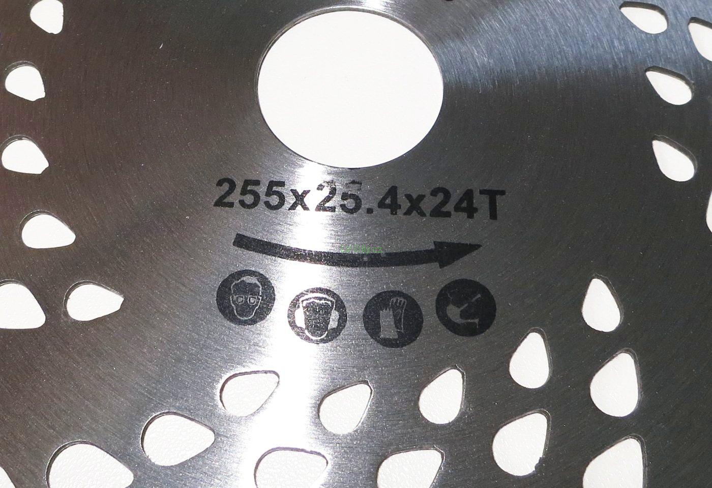 Řezný kotouč na křovinořez 255mm 24 zubů