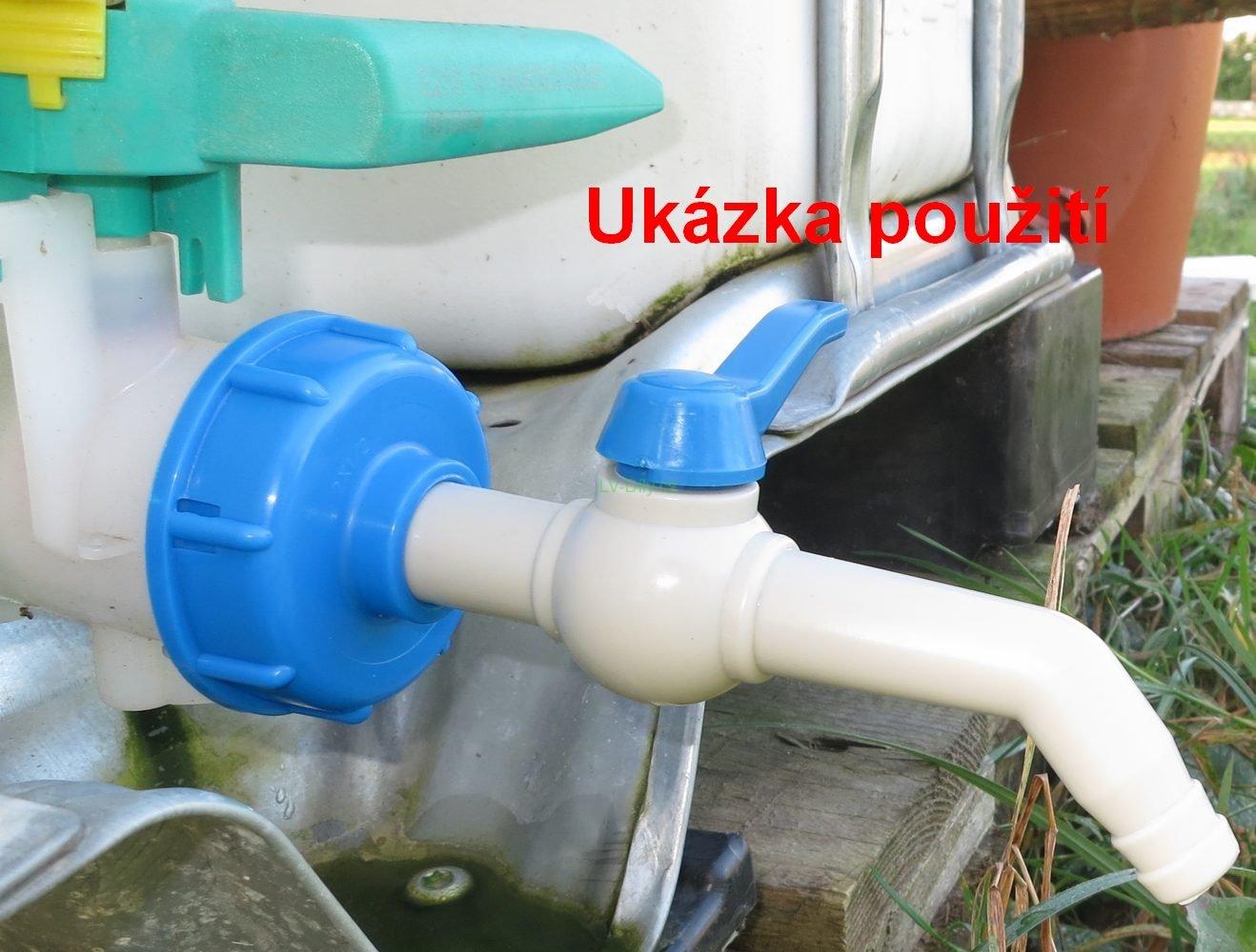 Kohout na IBC nádrž - úhel 45° pro hadici