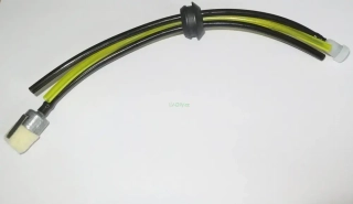 Palivové hadičky s průchodkou a filtry - délka 25cm, tloušťka 5mm