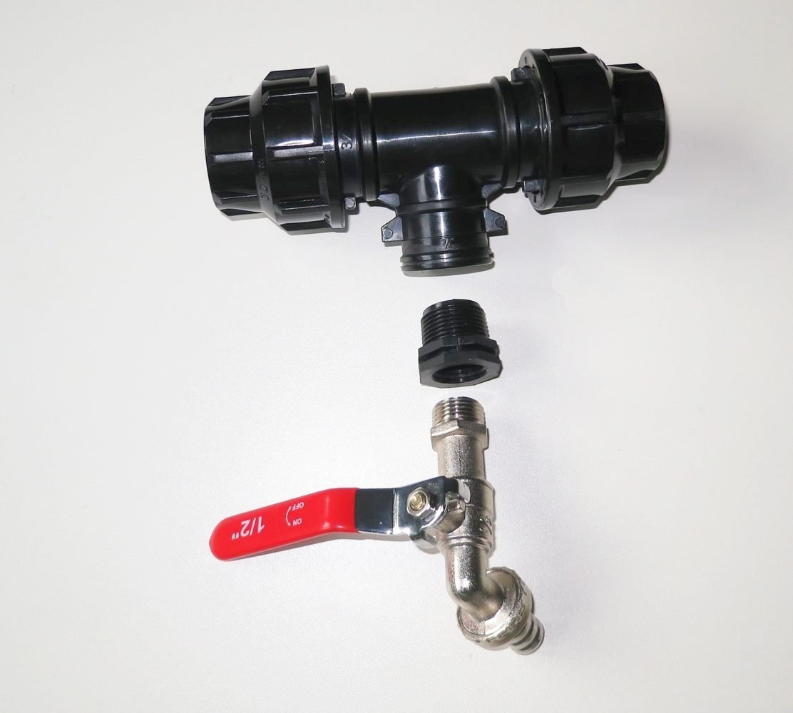 Propojení IBC kontejnerů 2ks - výstupní ventil 1/2"