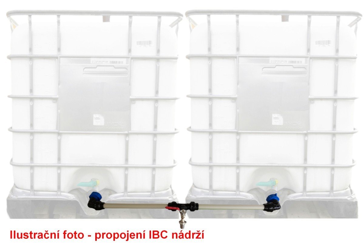 Propojení IBC kontejnerů 2ks - výstupní ventil 1/2"