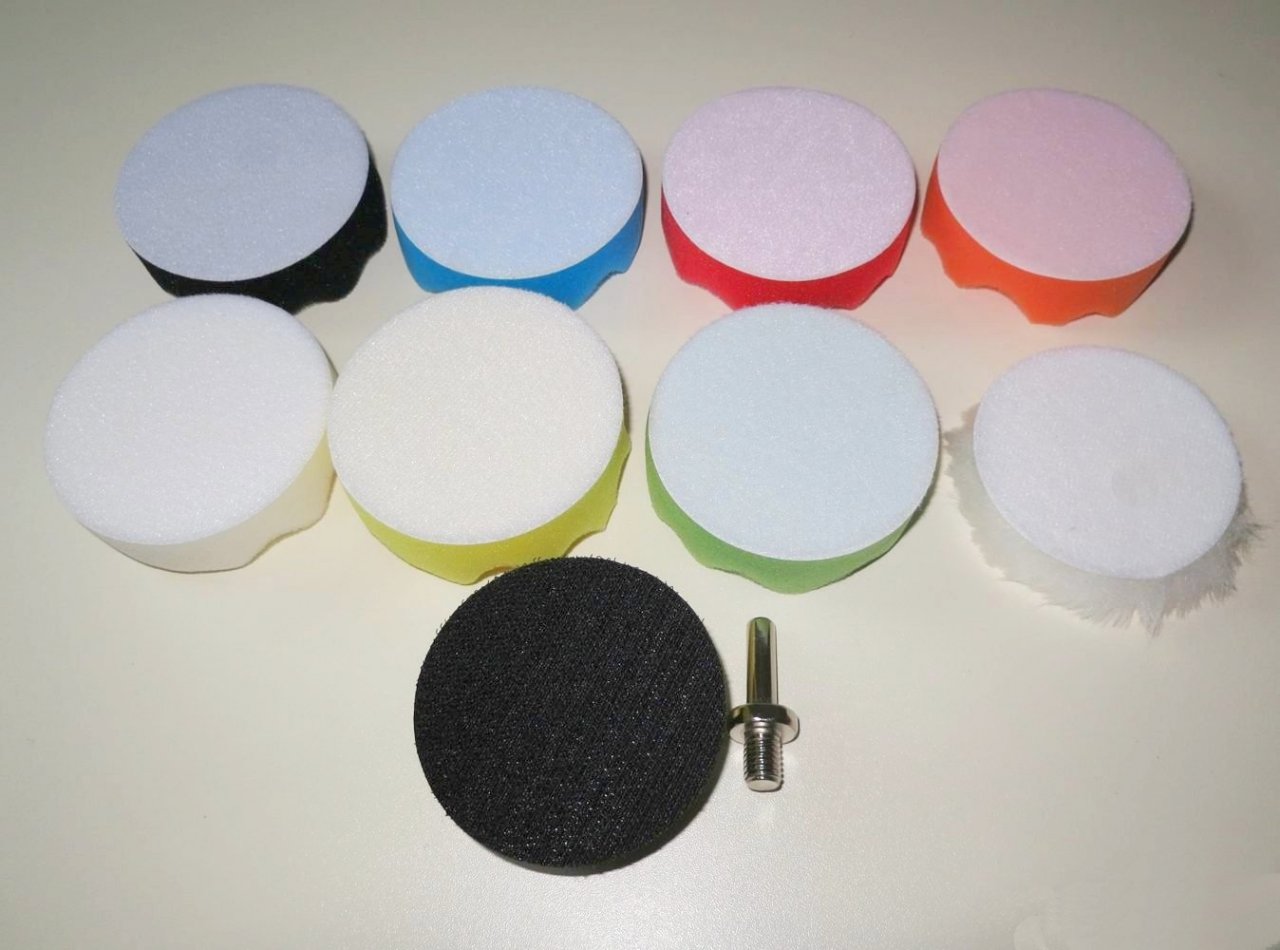 Pěnové leštící kotoučky - sada 9 kusů 80mm